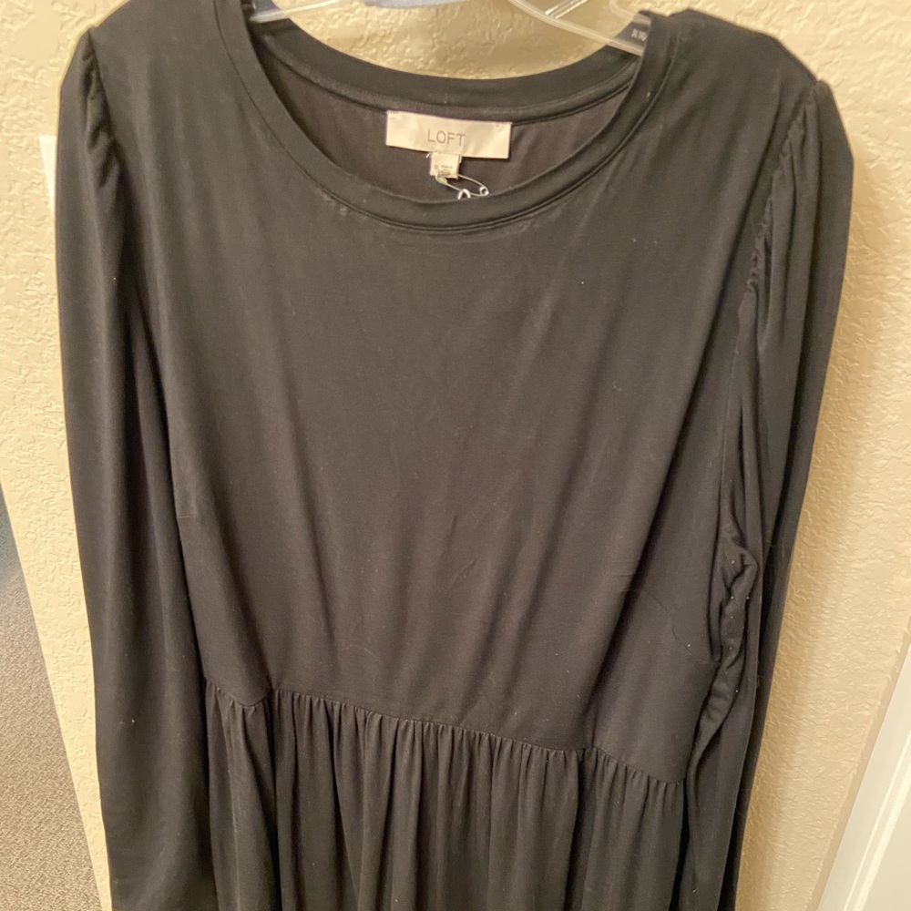 Loft, XL, Black, long sleeve dress
